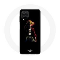 Case - Maniacase - Samsung Galaxy A12 - One Piece Manga Anime Luffy - Black - Soft juoda