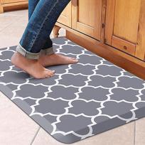 PVC Virtuvės Grindų Kilimėlis Spalvingas Nupjautas Kraštas Putplasčio Anti-nuovargio Vandeniui Atsparus Neslystantis Kritimo Prevencijos Kilimėlis 44*71*1.2CM white
