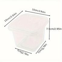 50 vnt. skaidrių plastikinių sluoksniuotų tortų dėžučių, universalių desertinių bento konteinerių tofu, vaisiams ir musui, idealiai tinkančių kepyklai none