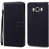 Samsung Galaxy J5 2016 dėklas Coque Samsung J5 2016 J510 J510F dėklas Odinė piniginė atverčiamas dėklas Samsung Galaxy J5 J510F dėklui J5 2016 J510 J510F juoda
