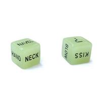 1 Pair Luminous Funny Dice Set Exciting Relief Effect Wear-resistant Anti-break Sex Dices Game for Couples žalia
