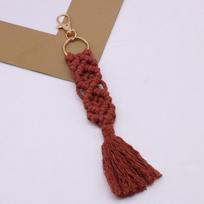 Boho stiliaus makramė pintas raktų pakabukas su karabinu, pintas apyrankės dirželis, raktų pakabukai, dirželis, moteriški aksesuarai