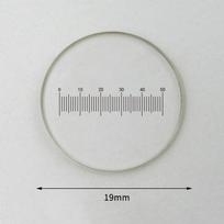 Okuliaro mikrometras Skersmuo 19 mm Optinis stiklas Kryžminė liniuotė Tinklelis Biologiniam mikroskopui 23,2 mm Okuliaras Skalė 1 0,1 0,05 0,2 mm