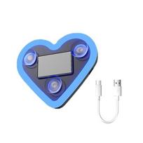 Solar Heart-Shaped LED Neon Light Waterproof Romantic Car Lamp Auto On/Off Multi-Color Ambient Light Valentine’s Day Gift mėlyna