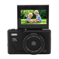 5K Digital Camera, 75MP Vlogging Camera, 18x Zoom, 3-Inch Flip Screen, HD Compact Camera for Travel Photography (Black)