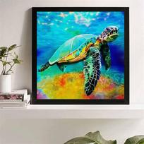 New Arrival 5D DIY Full Circle Diamond Painting  Turtle  Embroidery Cross Stitch Home Decor Gift 20x20cm