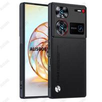 Smūgiams atsparus dėklas Nubia Z60 Ultra, anglies pluošto tekstūros PU odos apsauginis telefono dangtelis Nubia Z60 Ultra 5G for Nubia Z60 Ultra juoda