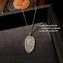Lychee Frozen White Chalcedony Gourd Gem Necklace Water Spirit Water Spirit Plated 18K Gold, Ice Leaf Chalcedony Zircon Necklace