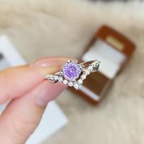 Light Luxury Paraiba Princess-Cut Aquamarine Diamond Ring for Women Adjustable Opening