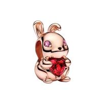 Pandora Taikos Triušio Pakabukas Papuošalo Aksesuaras Moteriškas Pakabukas Rožinio Aukso 782471C01 Rose Gold,F