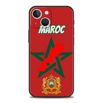 Maroko Vėliava Maroc Marokas Pasas Telefono dėklas iPhone 17 16 15 Pro Max 11 12 13 14 7 8 Plus SE 2020 X XR XS Dangtelis Juodas iPhone 13