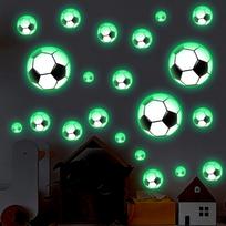 Creative Night Light Football Children's Room Bedroom Living Room Wall Beautification Decoration Stickers Green Light