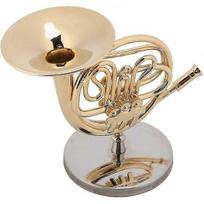 Made Of Brass French Horn Ornament8 * 4.3 * 7.2cm/ 3.1 * 1.7 * 2.8in Nstrument Model With Stand For Christmas - DD