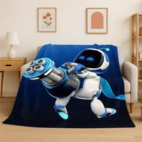 Game Astro Bot Cartoon Flannel Blanket Soft Warm Throw Blanket for Bedroom Living Room Bed Travel Camping Picnic Kid Gift 75x90cm