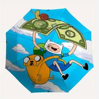 Adventure Time Jake the Dog Automatic Open/Close Umbrella   Compact Travel Umbrella, 8 Rib Heavy Duty Construction, Ideal Gift, 127