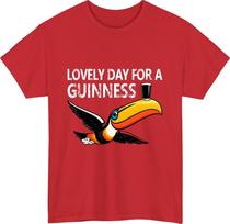 Lovely day for a guinness retro beer tshirt toucan vintage bird party gift top S