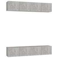 TV Cabinet Set 4 pcs Concrete Grey 80 x 30 x 30 cm Particleboard