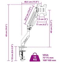 Single Monitor Arm for Up to 27  Screens Gas Spring 10 kg Capacity