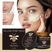 Beef Tallow Cream 60g, Beef Tallow Skincare, Tallow Honey Balm Grass-Fed Beef Tallow Cream, Anti-Aging Beef Tallow Moisturiser for Face & Body 1pc