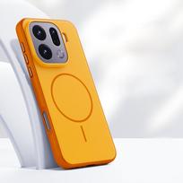 Magnetic Double Color Matte PC +TPU Phone Case For OPPO Find X9 X9S Pro Ultra Skin Feel Back Cover with Metal Button OPPO Find X9s Pro oranžinė