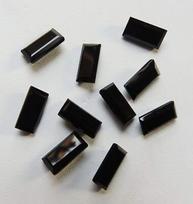 Natural Black Onyx Baguette Cut Cabochon, Black Onyx Rectangle Gemstone, Faceted Flat Back Stone, Loose Onyx Cabochon for Jewelry Making 6x8mm juoda