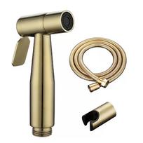 High Pressure Stainless Steel Modern Toilet Bidet Sprayer Set with Faucet Connection for Bathroom Cleaning and Feminine Wash (Gold,Stainless Steel)