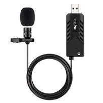 FIFINE USB Pin Mini Clip Condenser with Headphone Voice PC for Internet Live Remote and Compatible with Qualified Invoice K053 Microphone, Microphone, juoda