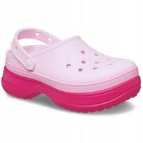Crocs Classic Stacked Clog moteriški klumpės Dragon Fruit 38-39 ES Sintetinė medžiaga Platforma Komfortas Neslystantys klumpės 37-38 balta