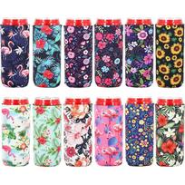 12 vnt. plonų skardinių aušintuvų rankovės Neopreninės sulankstomos izoliacinės priemonės alui, energetiniams gėrimams 12pcs Random Mixed Colors