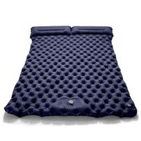 Double Camping Air Mattress Lightweight Inflatable Sleeping Pad for 2 Person Portable Outdoor Bed Waterproof Hiking Mat 190x122x7cm tamsiai mėlyna spalva