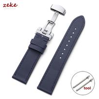 Sailcloth Watch Strap Nylon Watch Band 20mm 22mm Quick Release Waterproof Oxford Fabric Wristband with Butterfly Buckle for Men 20mm mėlyna