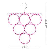 6/9/12/16/20/28 Ring Scarf Shawl Scarves Holder  Tie Belt Hook Organizer Rattan Weave Hanger Wardrobe Storage Display Rack