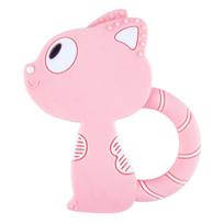 Saugus silikoninis žuvies čiulptukas kūdikiui beždžionė Minkštos formos dantų čiulptukas fox - pink