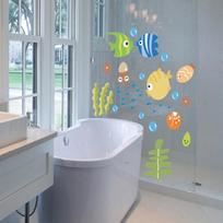 Vonios animacinių filmų žuvies tapetai Kūdikių vaikų kambario lipdukai