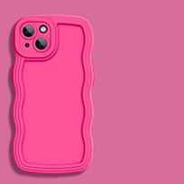 „iPhone 15 14 Wavy Pattern Phone Case 13 Pro Max 12 11 7 8 XR X XS Max Case“, silikoninis fotoaparato apsauginis dangtelis iPhone XR karšta rožinė spalva