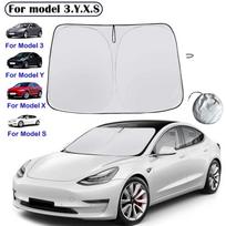 Automobilio priekinio stiklo saulės skydeliai uždangalai skydeliai automatinis priekinio lango saulės skydelis skėtis nuo saulės Coche Tesla Model 3 Y S X saulės skydelis A