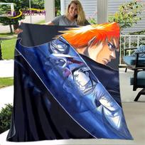 Bleach Japan Anime Cartoon Soft Plush Blanket,Flannel Blanket Throw Blanket for Living Room Bedroom Bed Sofa Picnic Cover Kids 75x100cm (30x40inch)