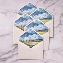 10pcs/lot 10X7.5CM Vintage Envelopes Classic Van Gogh Oil Painting And Plant Artistic Envelopes For Letters Wedding Invitation Green wheat field
