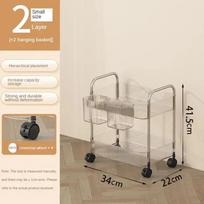 Acrylic Trolley Storage Rack TransparentMultilayer Rolling Cart with Removable Baskets Cosmetics Snack Storage Shelf Bookshelf