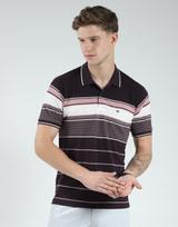 Monte Carlo Men's Regular Fit Striped Polo Half Sleeve T-Shirt XL ruda