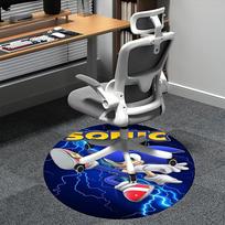 Sonic, Sonic Hedgehog Kėdės kilimėlis Apvalus kilimas Biuro kilimas, Skalbiamas mašinoje, Neslystantis, Tinka svetainėms, Miegamiesiems 80cm