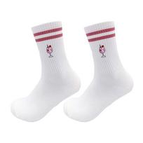 Breathable Athletic Socks Embroidered Cocktail Motif Comfortable Sports Stripe Cotton Crew Socks for Men and Women