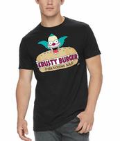The Simpsons Krusty Burger Black 100% Cotton T-shirt Mens Tees Top 2XL
