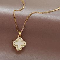 Lucky Four-Leaf Clover Bracelet - Luxurious High-End Style Handwear with Fashionable Design Touch - Women's Item White necklace