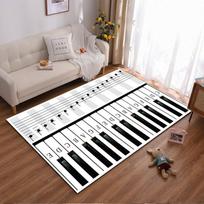 Fortepijono klavišai Muzikos tema Plotas kilimas Tinka naudoti kaip neslystantis žaidimų kilimėlis svetainės ir miegamojo sofoms 40x60cm( 15x23in )