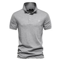 Men's Cotton Polo Shirt Short Sleeve Classic Fit Breathable Soft Fabric Buttoned Collar Casual Sportswear M