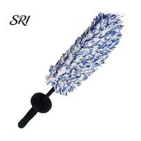 Narrow Spoke Wheel Cleaner Flexible Flat Bristle Brush Long Handle Microfiber Snap-on Cover Car Duster Exterior Multipurpose Cleaning Tool