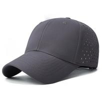 High-Quality Precision Post-Drilled Hard Top Flat Panel Baseball Cap, Outdoor Sports Visor, Six-Line Duckbill Hat tamsiai pilka spalva