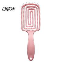 Fluffy Hair Comb Curved Vented Detangling Brush for Women Men, Paddle Styling Lightweight Faster Blow Drying, Detangler Wet Dry Curly Thick Tool S rožinė