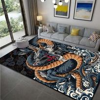 3D drakono rašto kilimai Svetainės neslystančios zonos kilimėlis Vaikams miegamojo kilimėliai Jogos kilimėlis Didelio kilimo dekoras 40cm x 60cm